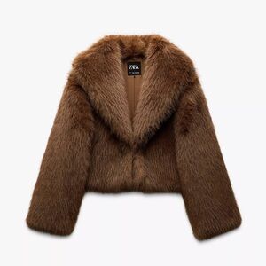 Zara short faux fur coat NWOT